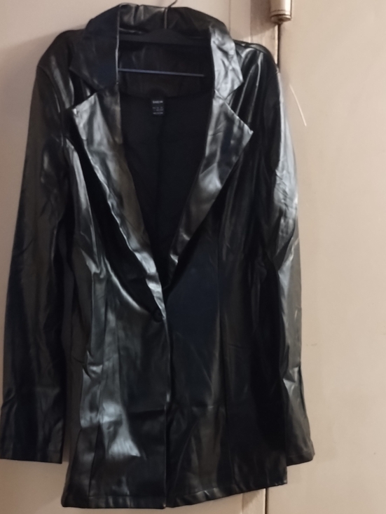 SHEIN Jackets & Blazers - SHEIN Black Faux Leather Blazer Jacket